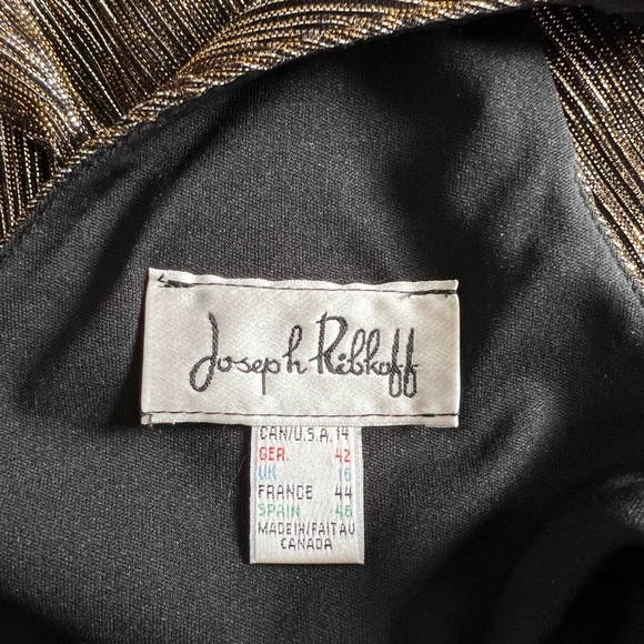 Joseph Ribkoff Gold and Silver Metallic Elegant Cocktail Party Dress - Picture 14 of 15